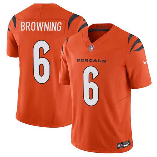 Men & Women & Youth Cincinnati Bengals #6 Jake Browning Orange 2023 F.U.S.E. Vapor Untouchable Limited Football Stitched Jersey->cincinnati bengals->NFL Jersey